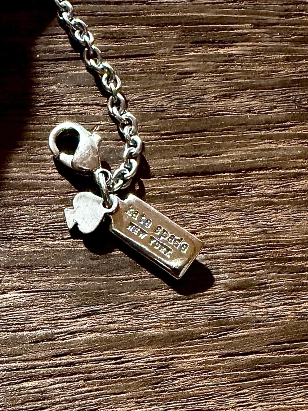 Kate Spade – Be Dazzling Crystal Necklace – Silver Tone Statement Script – OS